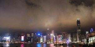 Hong Kong Harbor At Night