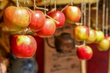 Apples Hanging On A String