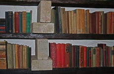 Makeshift Shelves With Old Books