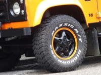 Orange Land Rover Jeep Front Wheel