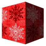 Red Christmas Box With Snowflakes