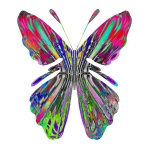 Stain Glass Red Green Butterfly