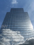 Steely Skyscraper Cloud Reflection