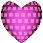Vivid Pink Heart With Purple Square