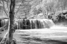 Waterfall In Black And White