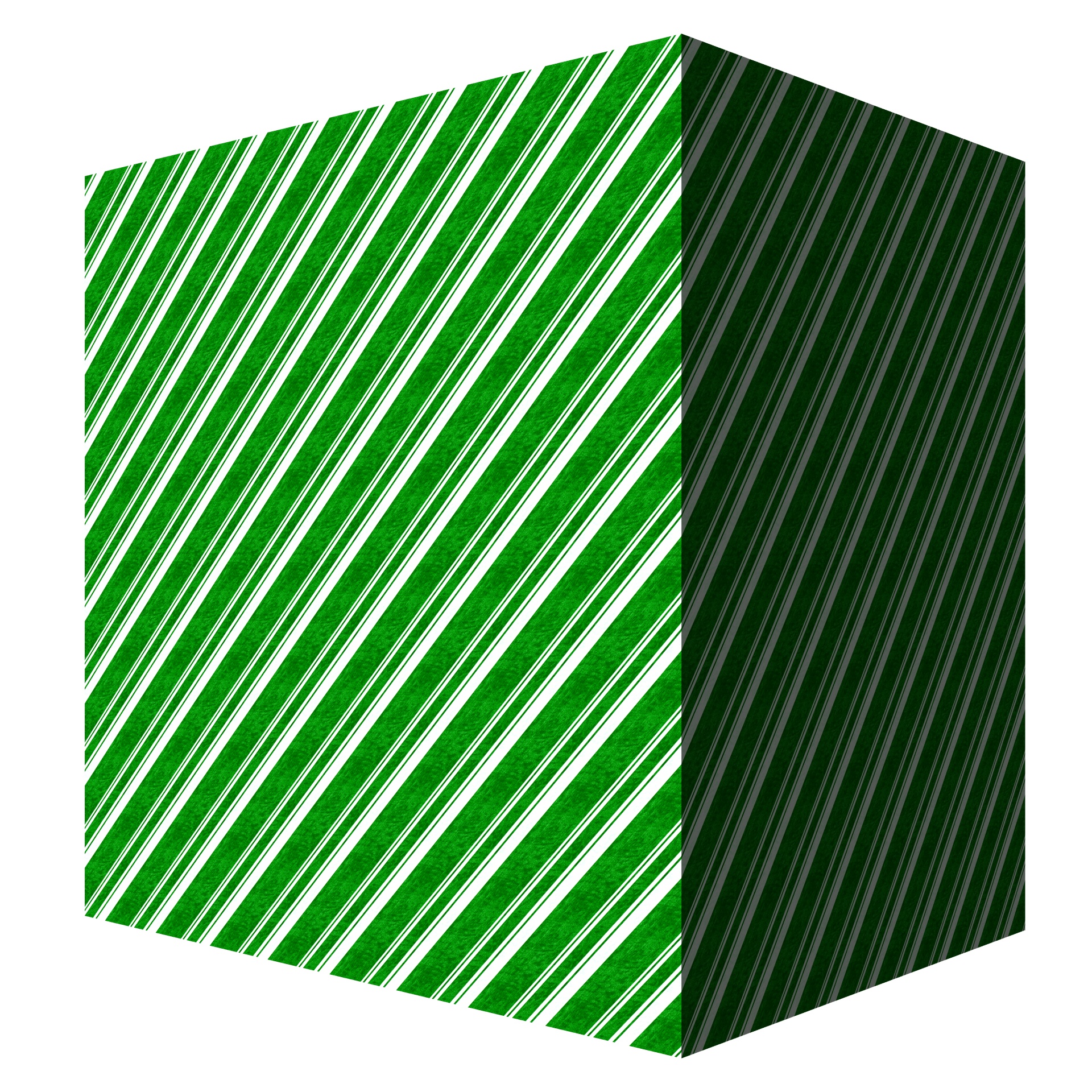 Green Gift Box With White Stripe