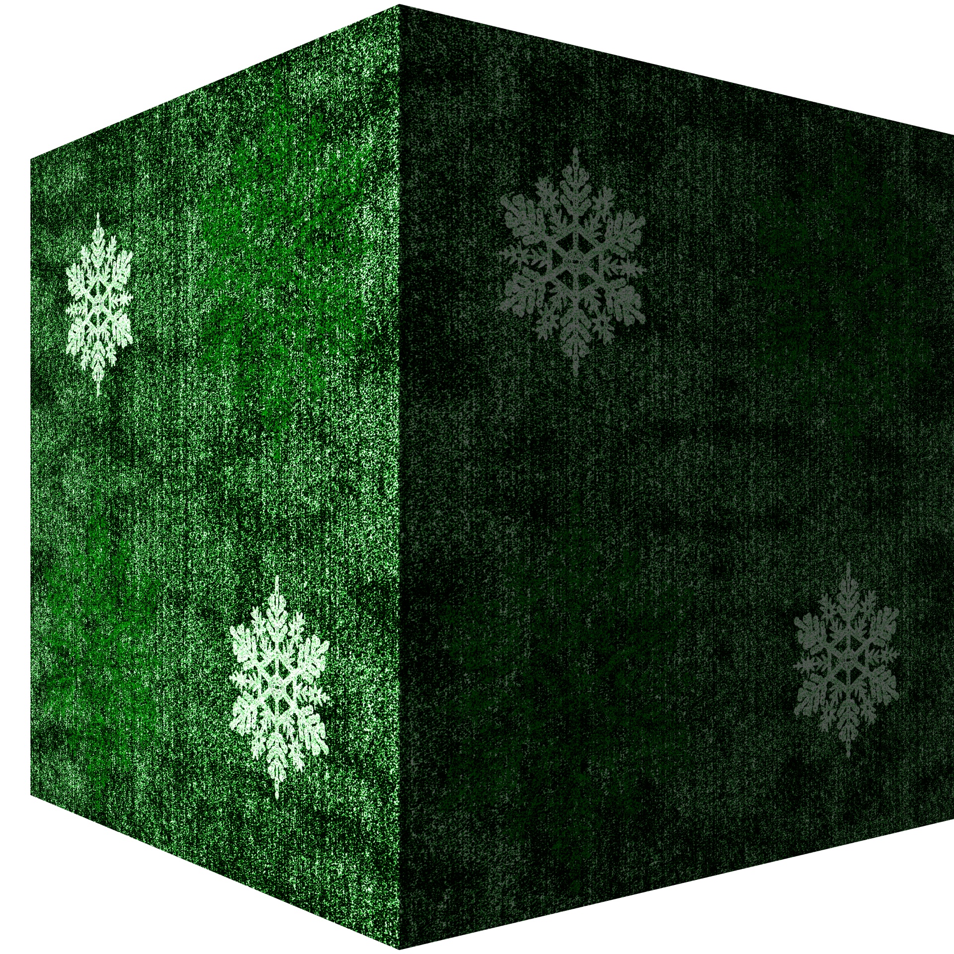 Green With White Snowflake Gift Box