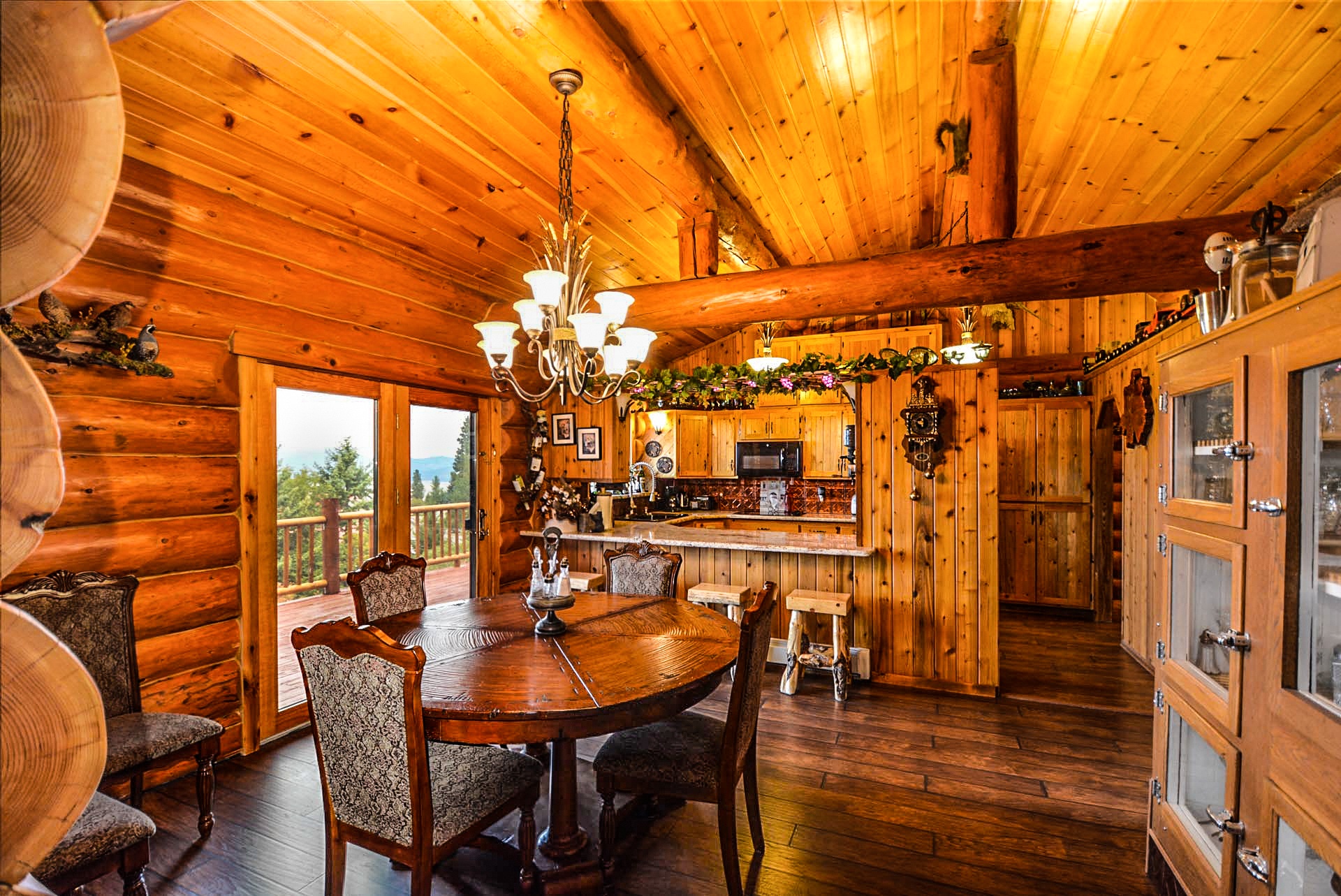 Very nice kitchen in a North Idaho log home