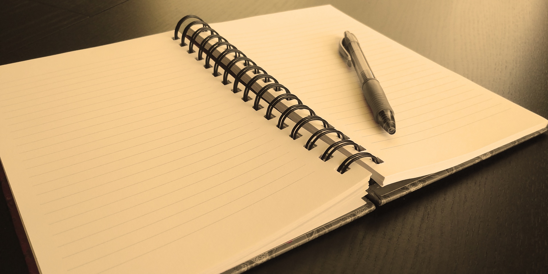 Open Blank Notebook In Sepia
