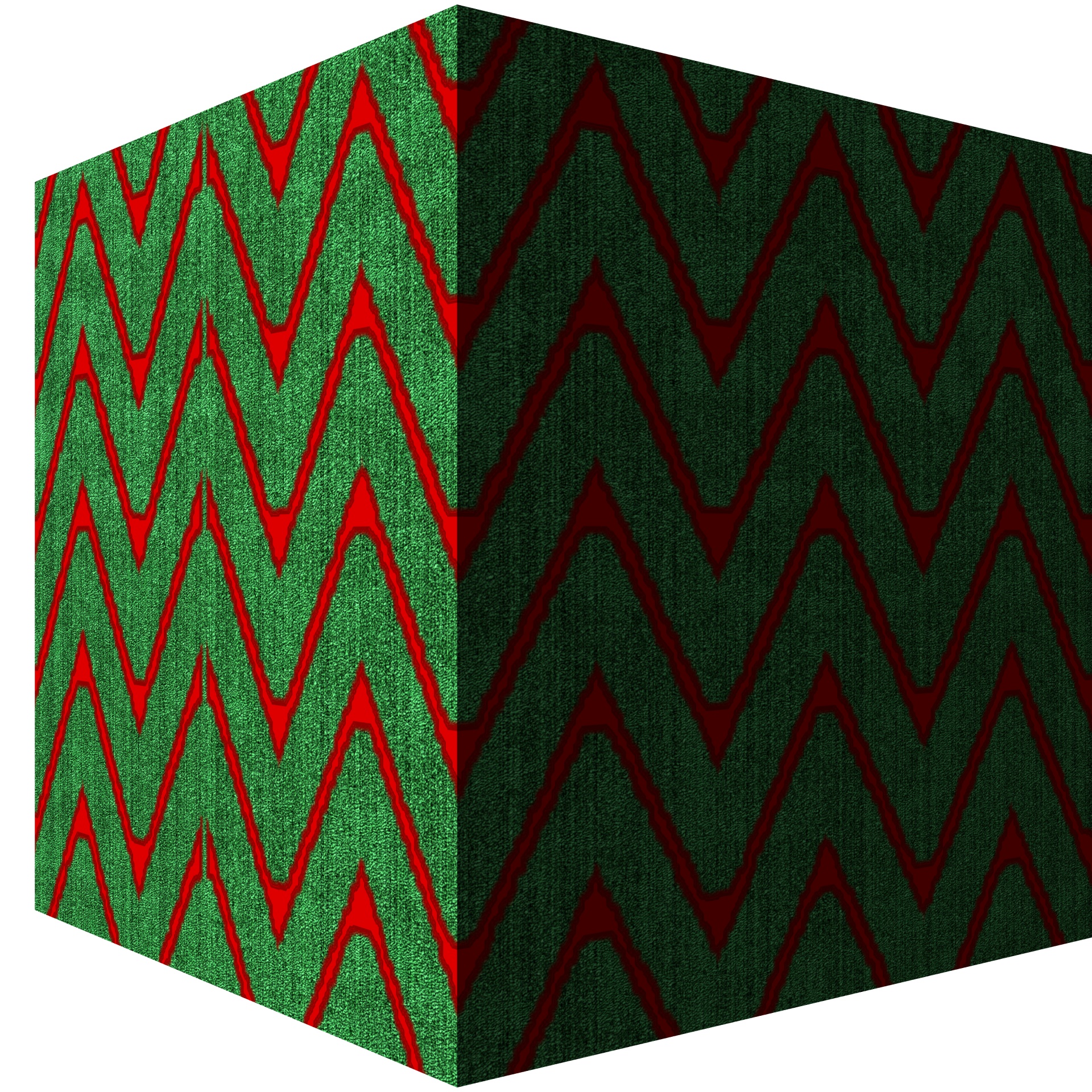 Red And Green Zig Zag Christmas Box