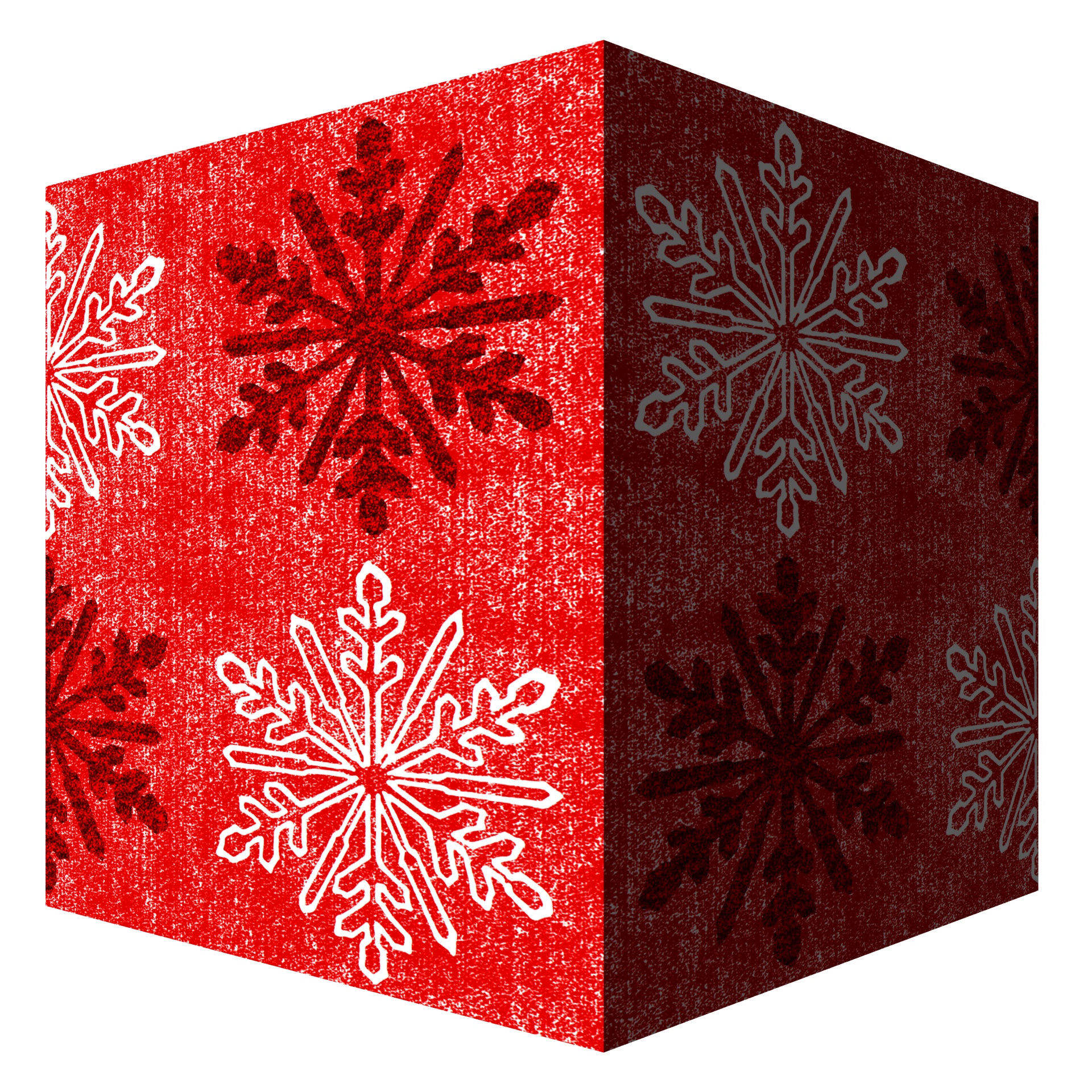 Red Christmas Box With Snowflakes