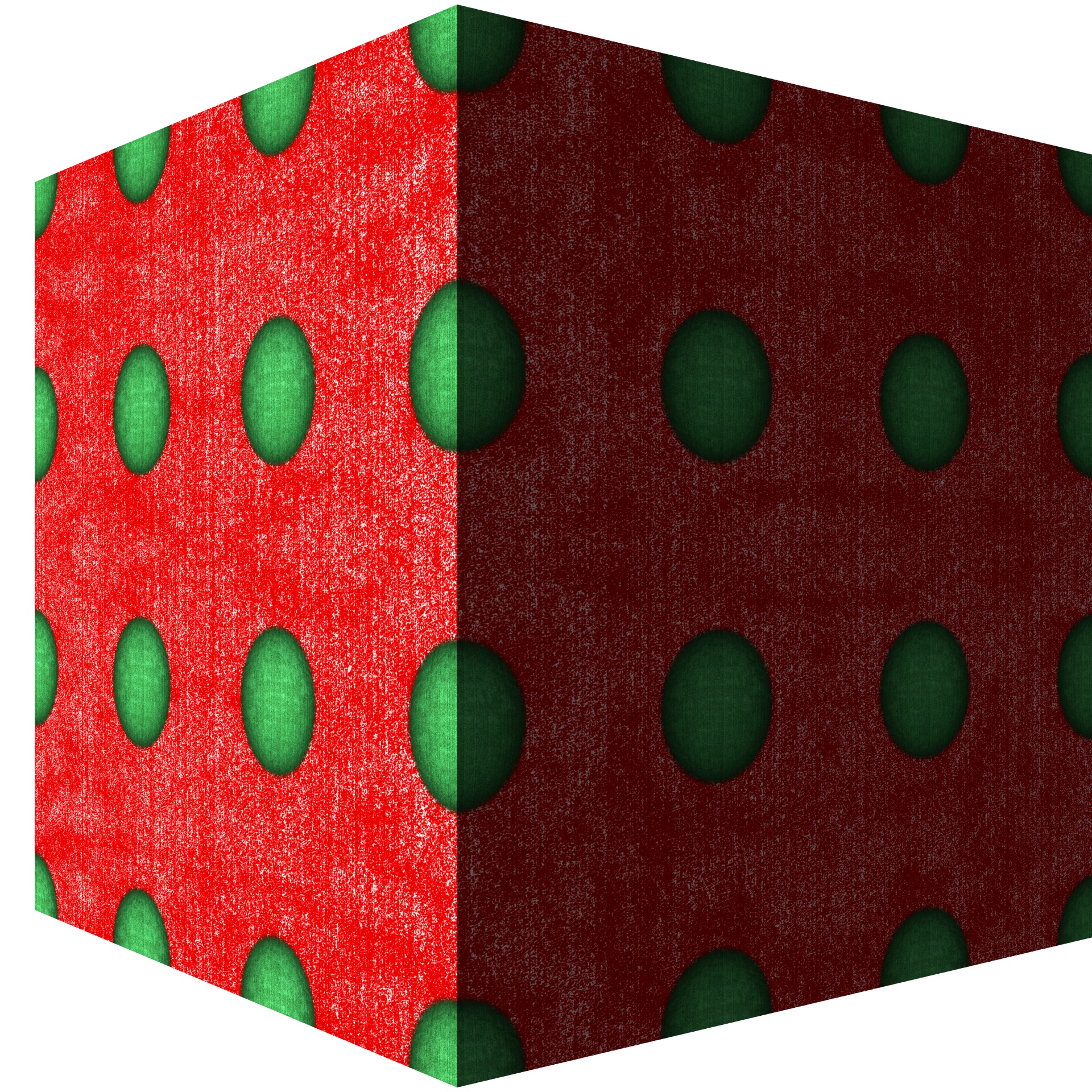 Red Gift Box With Green Spots