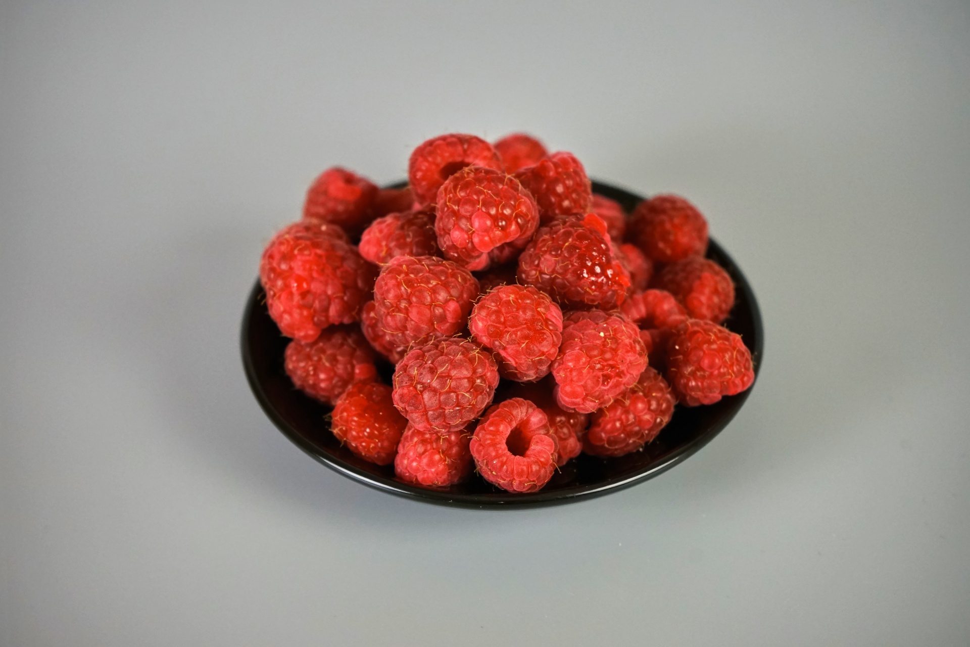 Dessert of raspberries