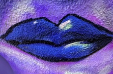 Blue And Purple Lips Graffiti