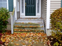 Fall Leaves On The Stairs
