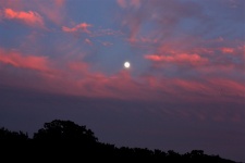 Full Moon At Sunset
