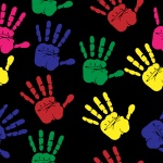 Hand Prints Colorful Pattern