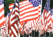 Impressionist American Flags