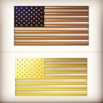 Layered Metallic US Flag