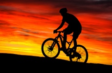 Mountain Bike Rider Sunset