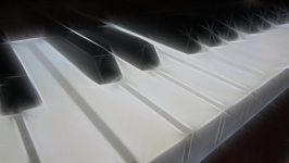 Piano Keyboard With Sparks