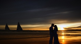 Sunset Beach Kiss