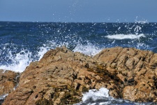 Waves Crashing On Rock