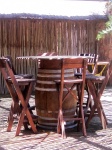 Wooden Barrel Table With Chairs