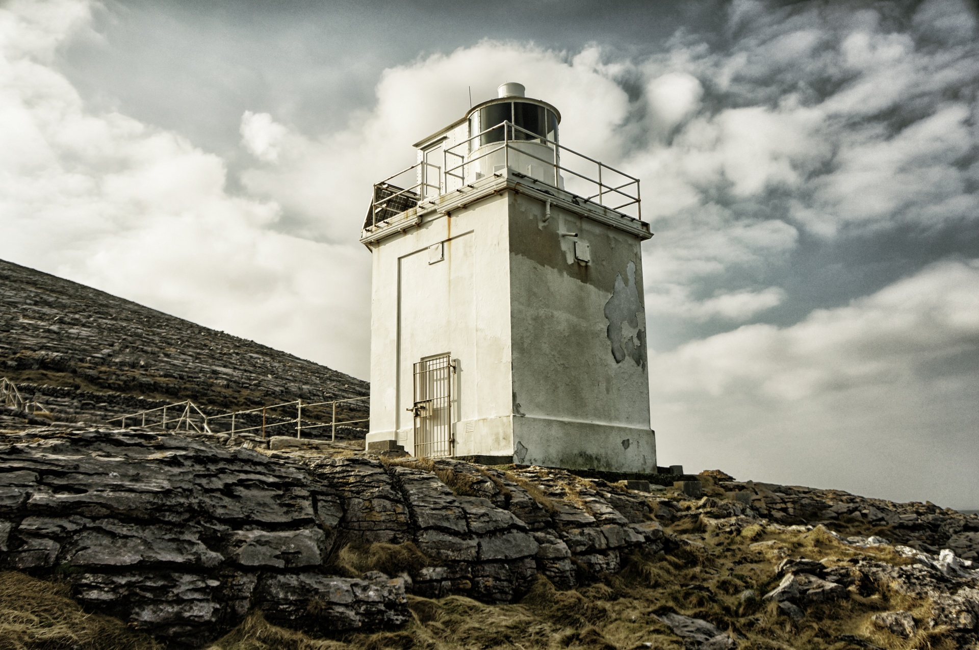 Black Head Lighthouse on Galway Bay in County Clare, Ireland.