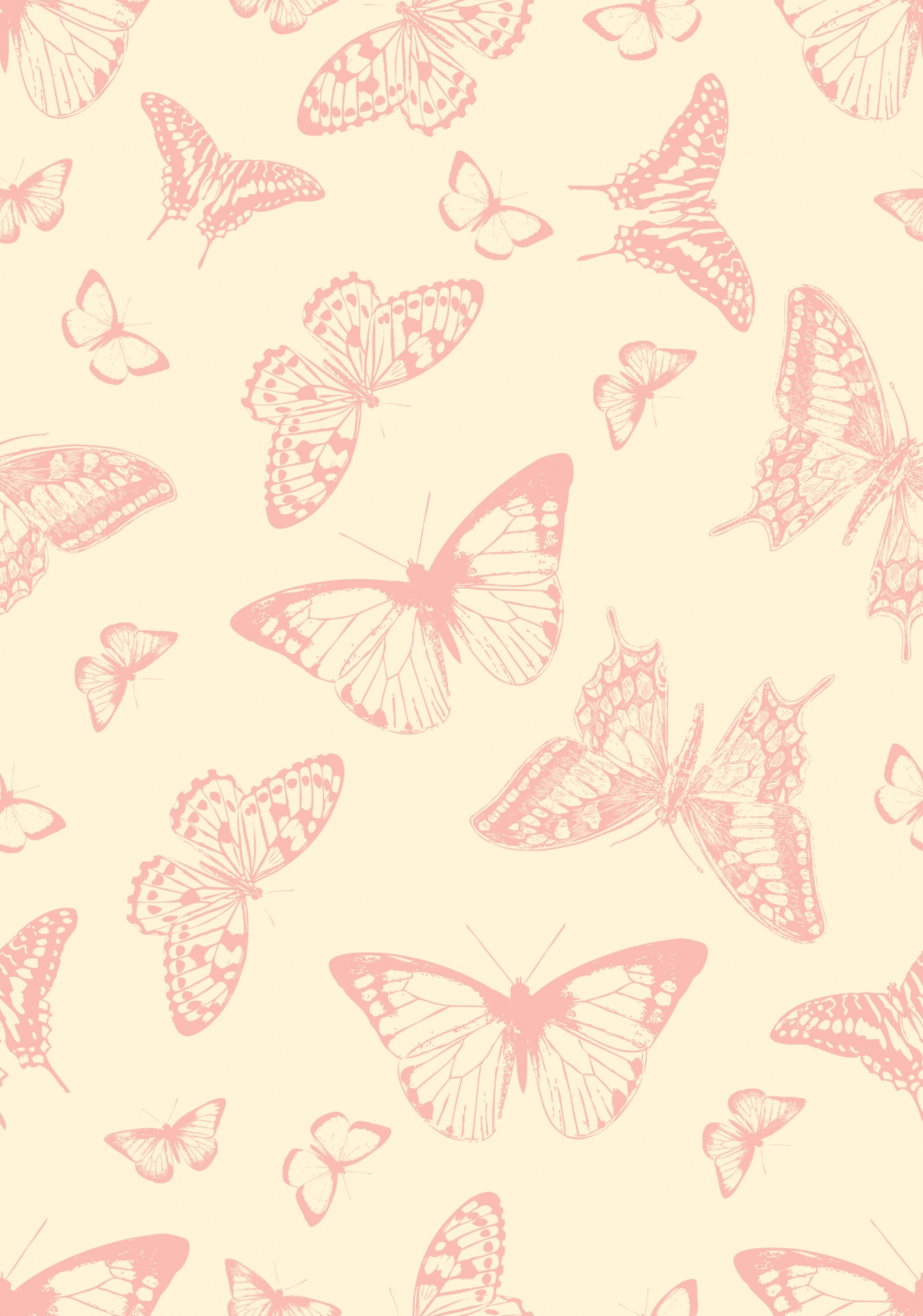 Butterfly Wallpaper Pattern Vintage