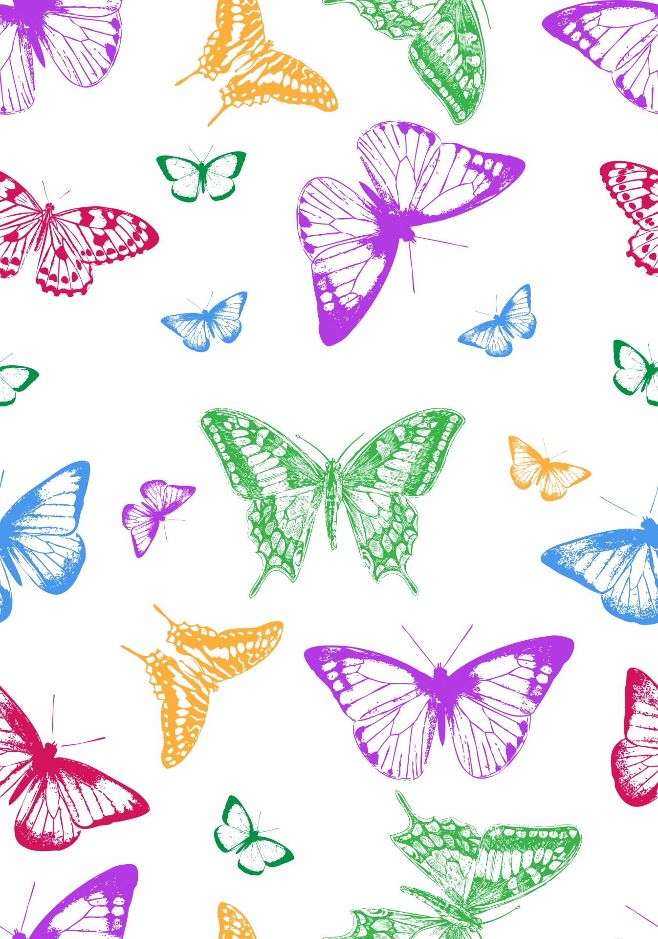 Butterfly Wallpaper Pattern Vintage