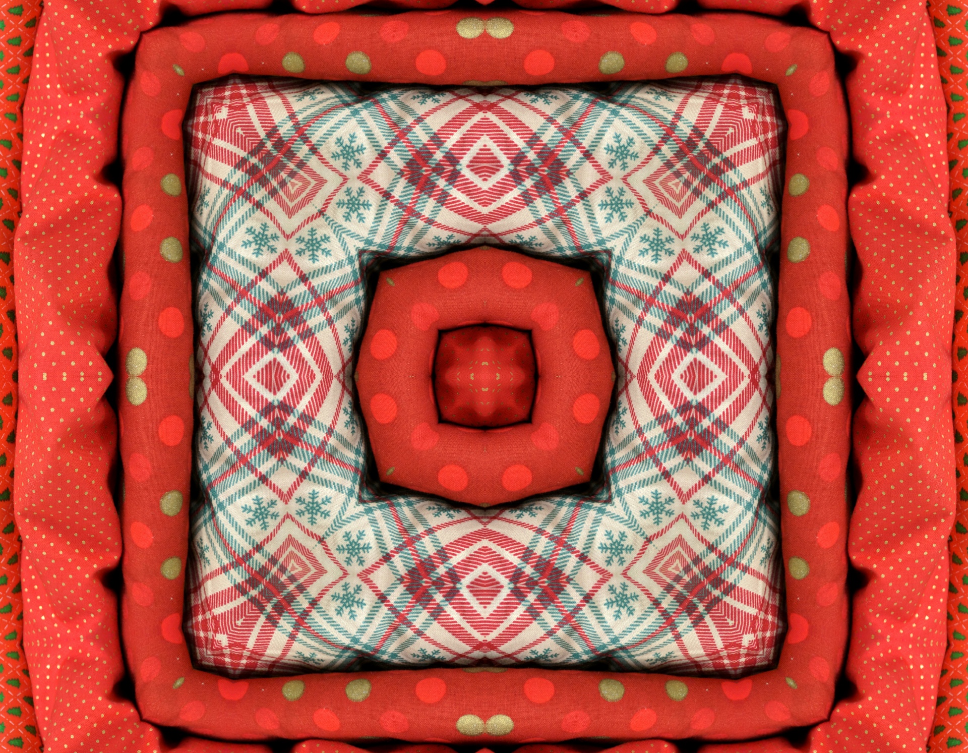 Background of a square xmas Kaleidoscope pattern
