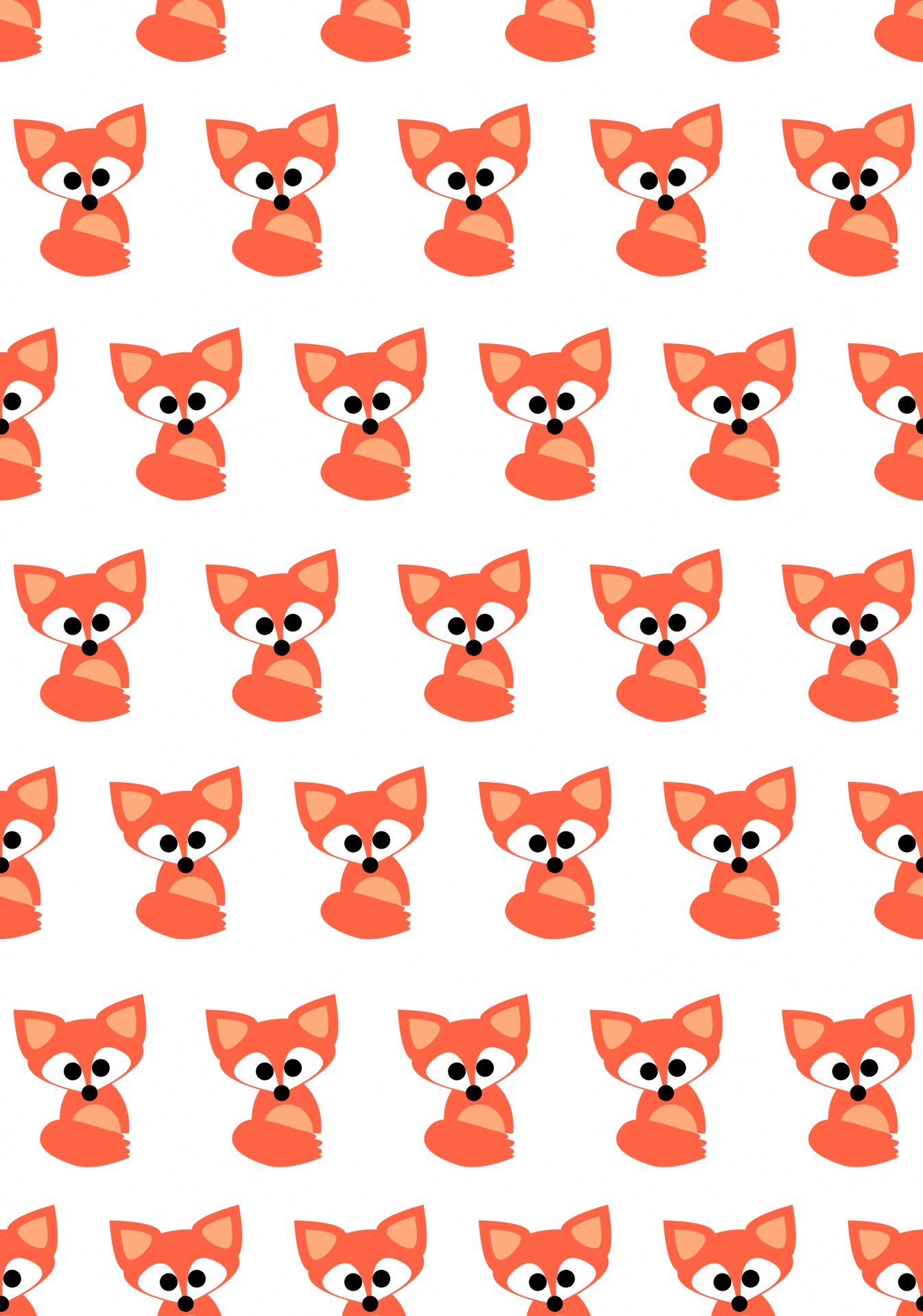 Cute whimsical fox pattern seamless wallpaper background design