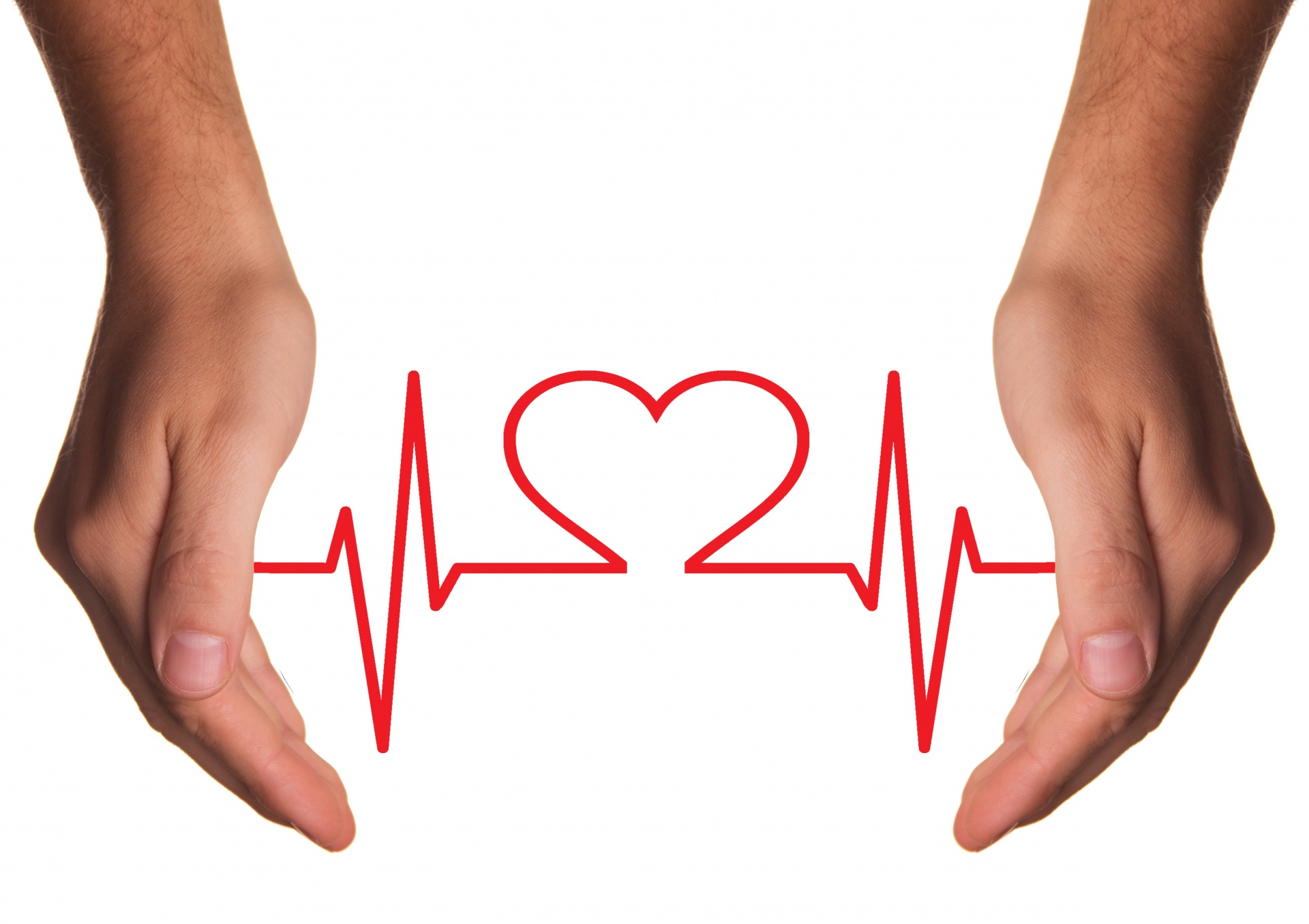Healthcare, hands pulse heart design.