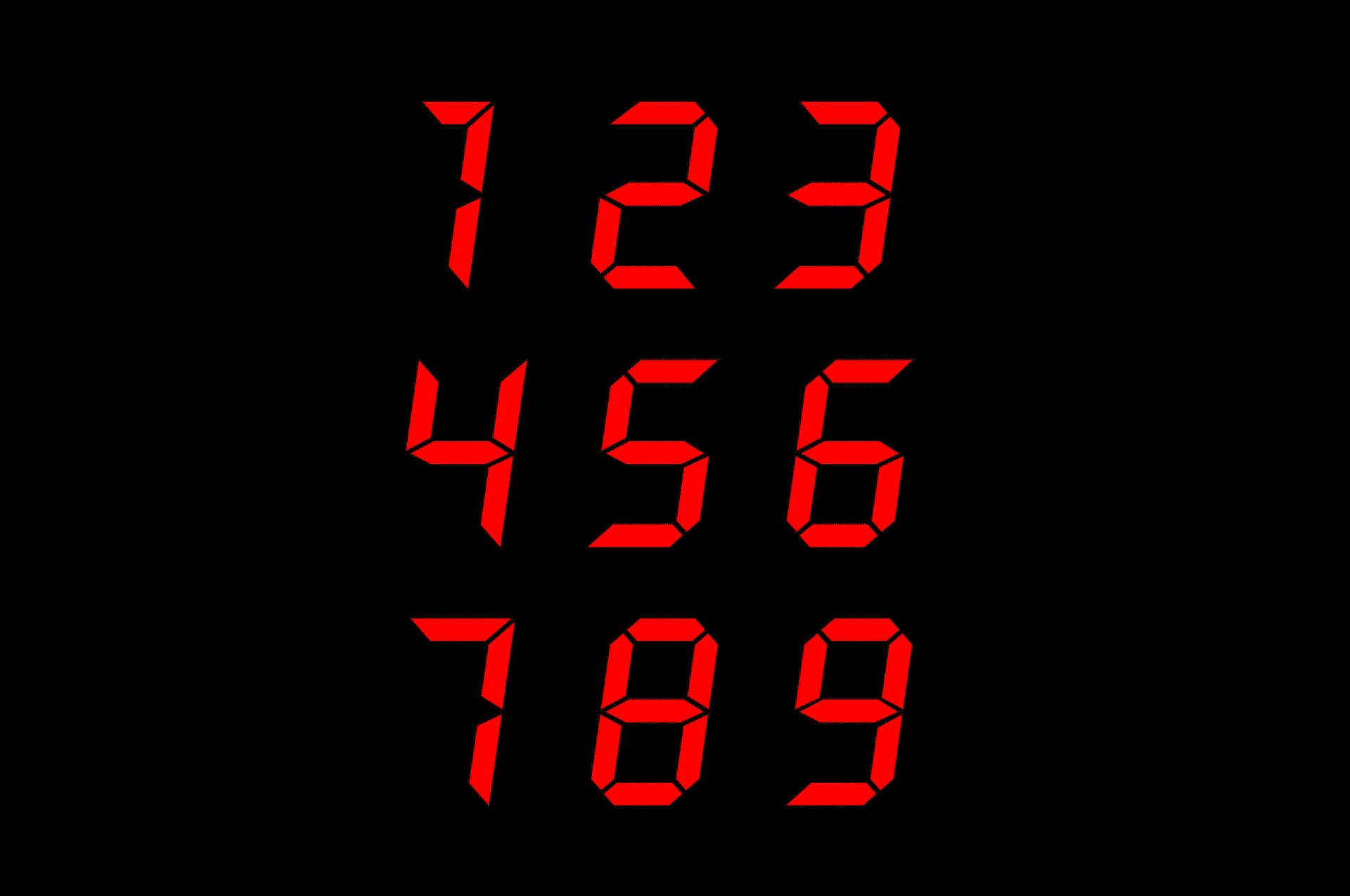 Red Digital Numbers