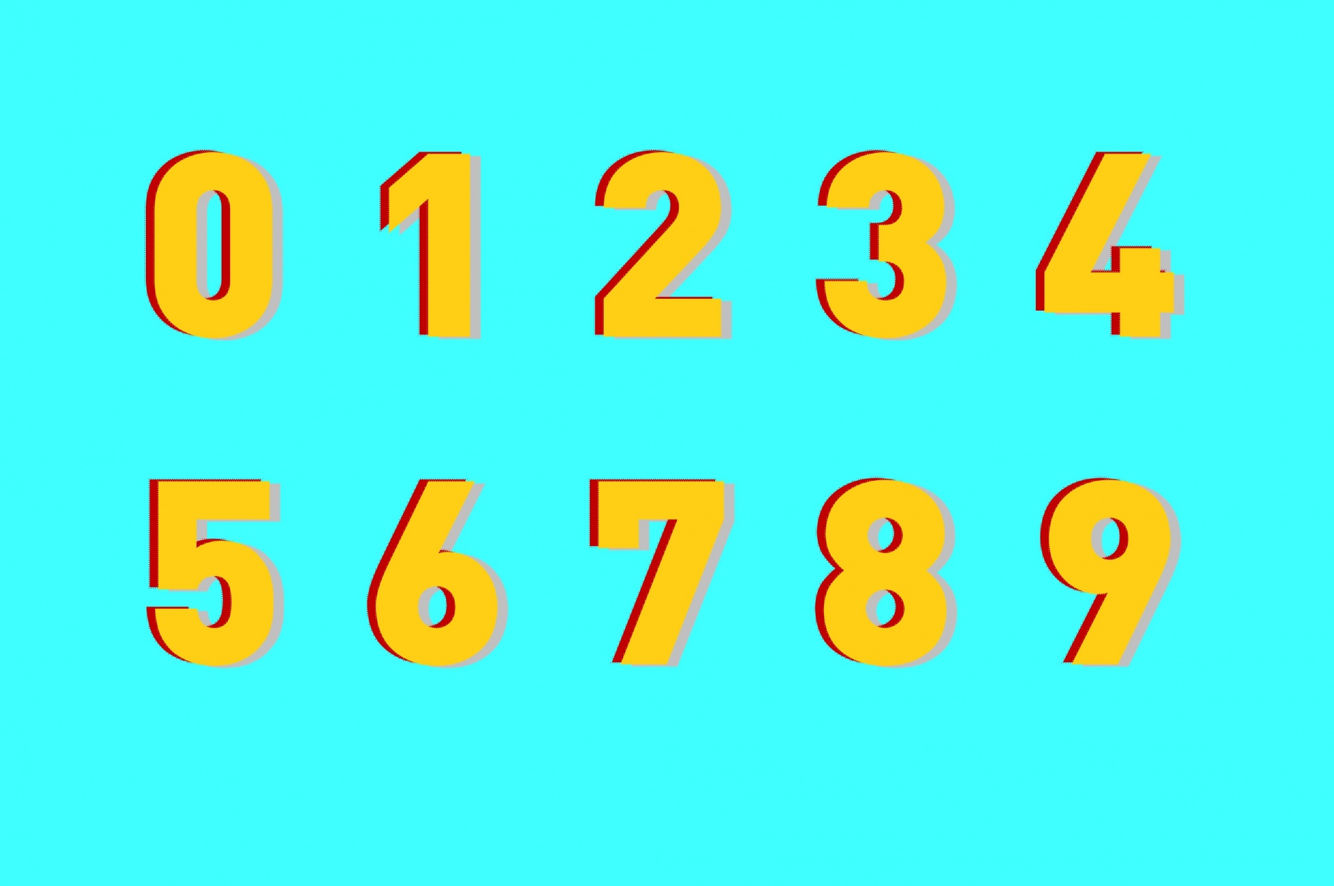 Whole Numbers With Double Shadow