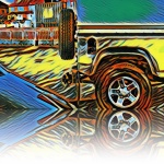 4x4 Colourful Car With Reflection