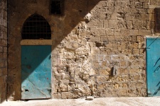 Ancient Door And Wall In Acco