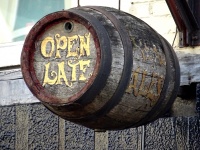 Beer Barrel Hanging Over Bar