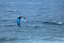 Blue Windsurfing Canopy Over Sea