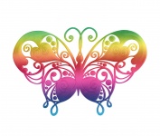 Butterfly Clipart Rainbow Colors