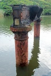 Corroded Remnant Of Old Bridge