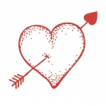 Doodle Heart With Arrow
