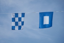 Blue And White Flags