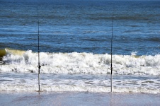 Fishing Poles On Beach