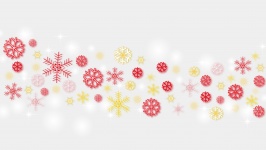 Gold And Red Snowflakes