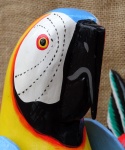 Hand Painted Wooden Parrot Face