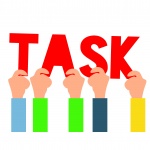 Hands Holding Task Word