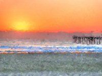 Impressionist Beach Sunset