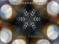 Merry Christmas Bokeh Snowflake